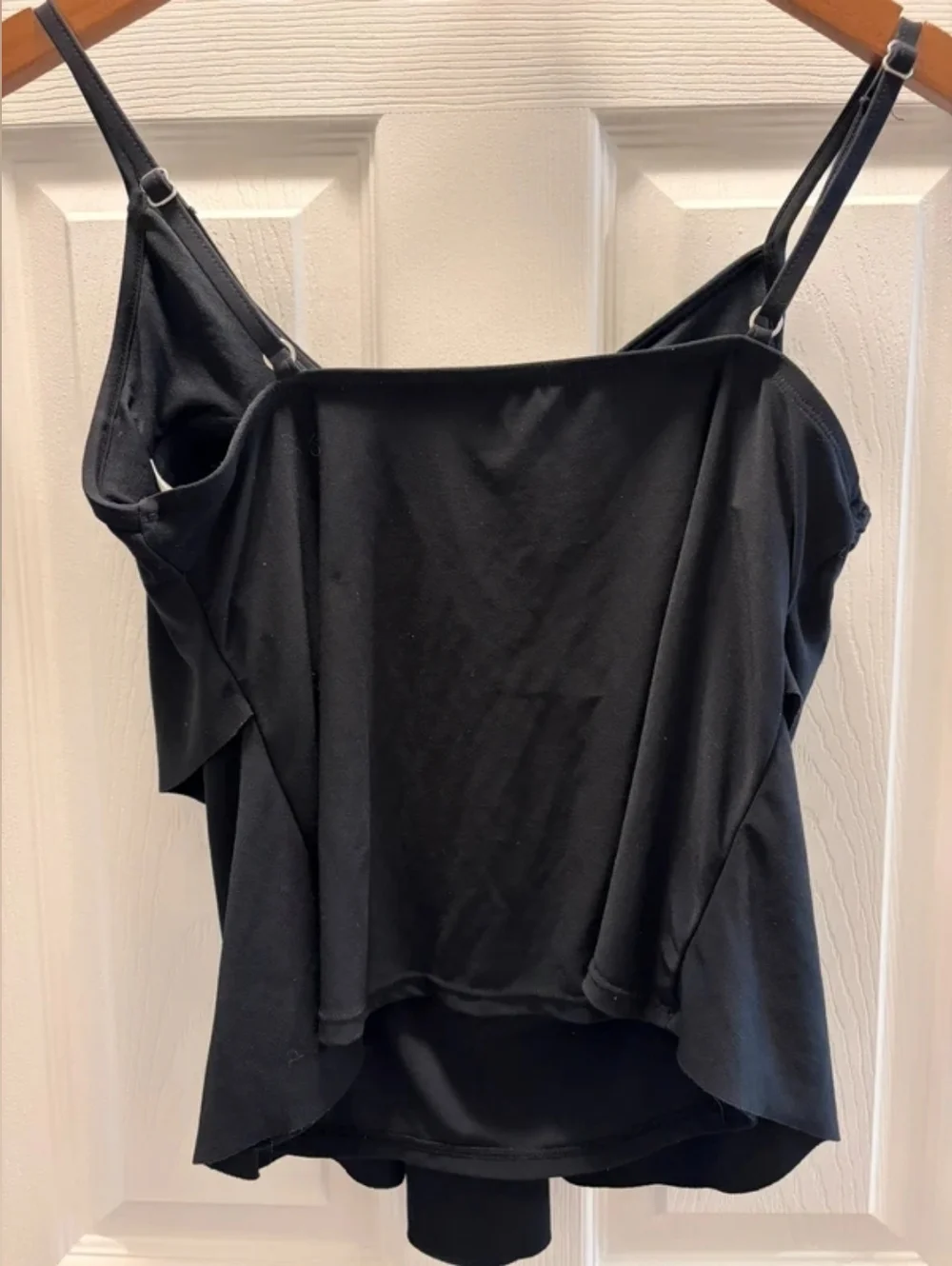 Black Ruffle Layered Spaghetti Strap Top - Picture 2 of 3